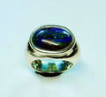 Azurite Malachite Silver Vase Ring