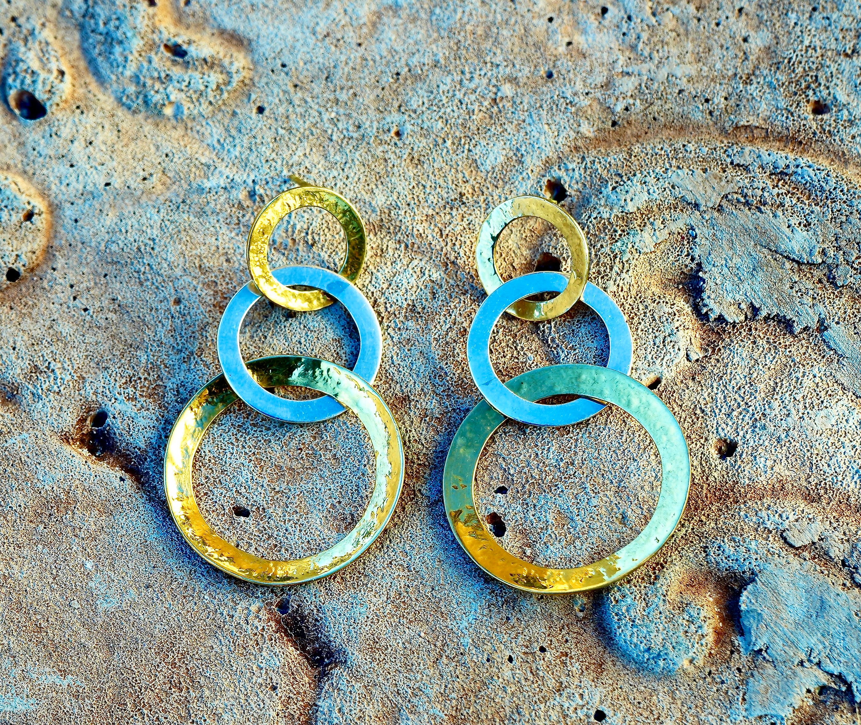 Dangel Circular Gold and Silver Earring