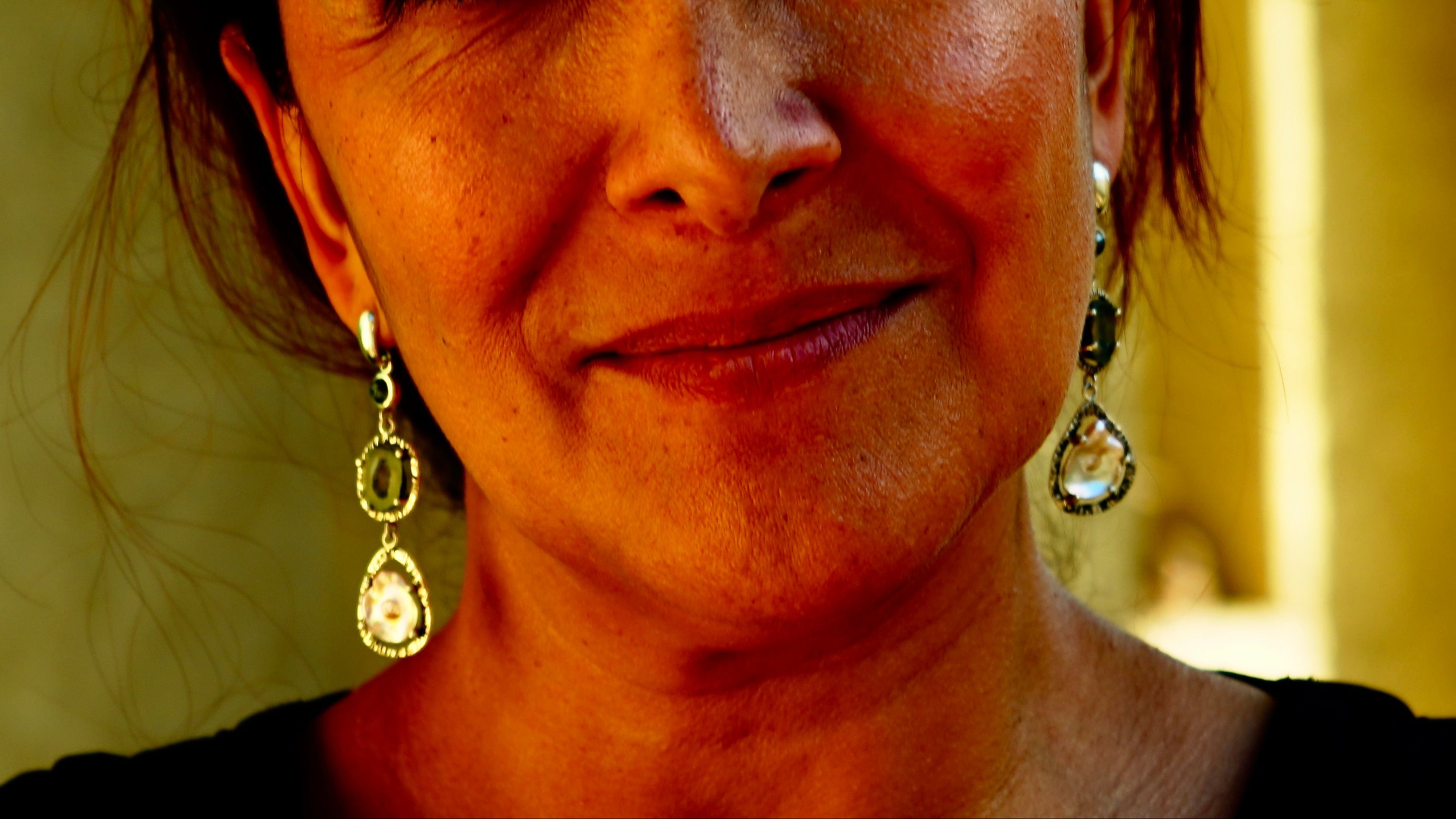 Silver Gemstone Drop Earrings