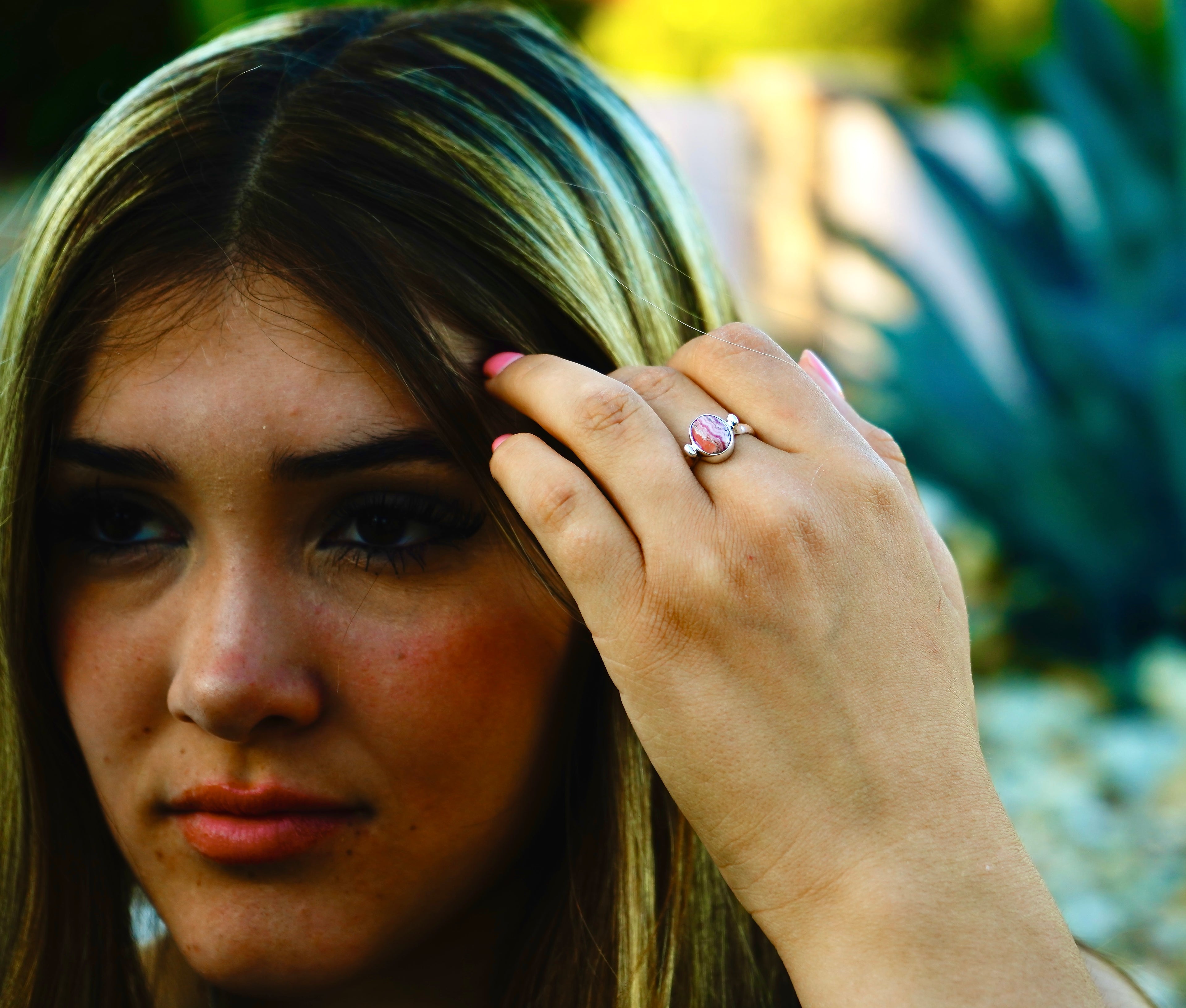Rhodocrysite Silver ring