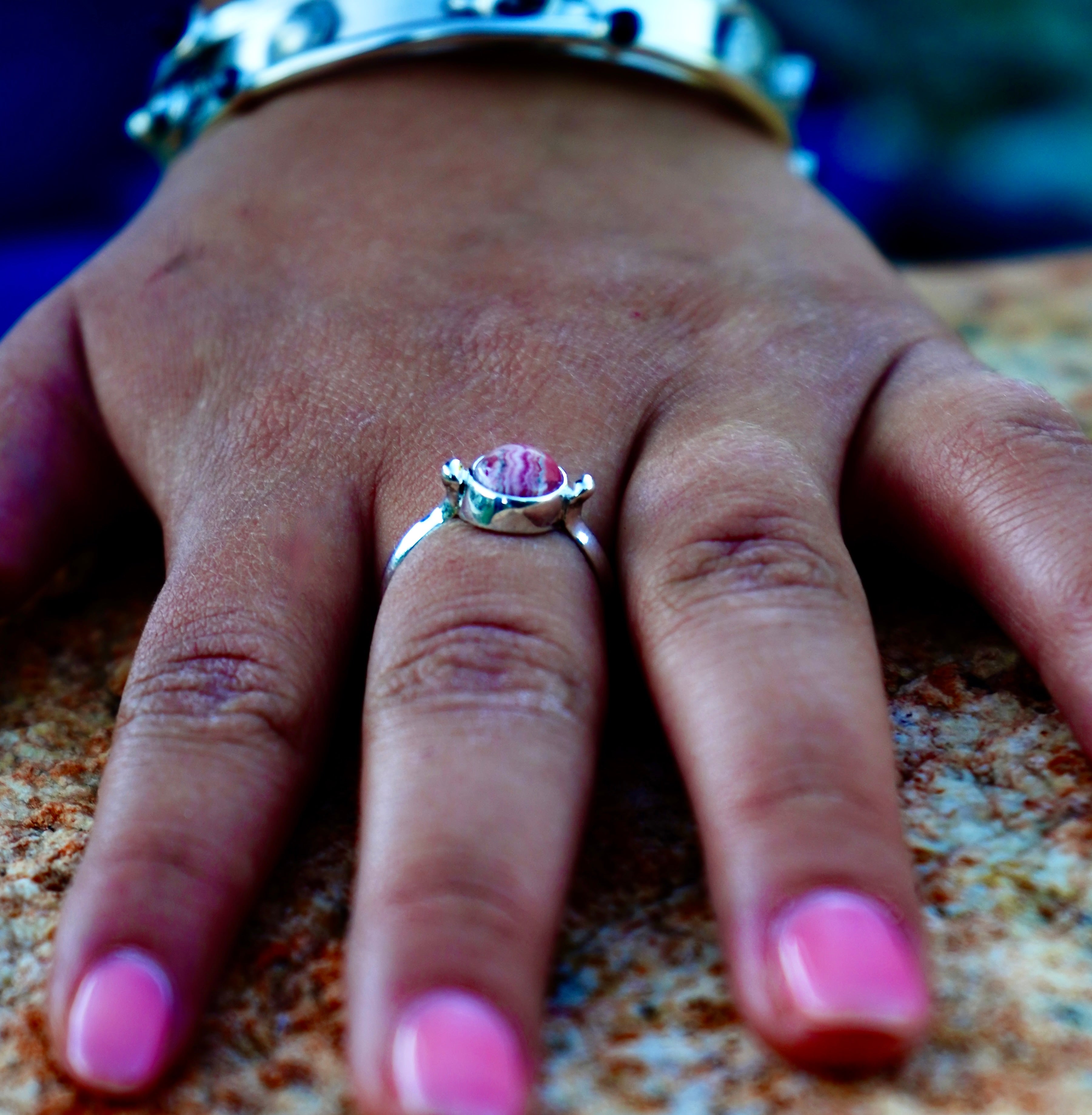 Rhodocrysite Silver ring